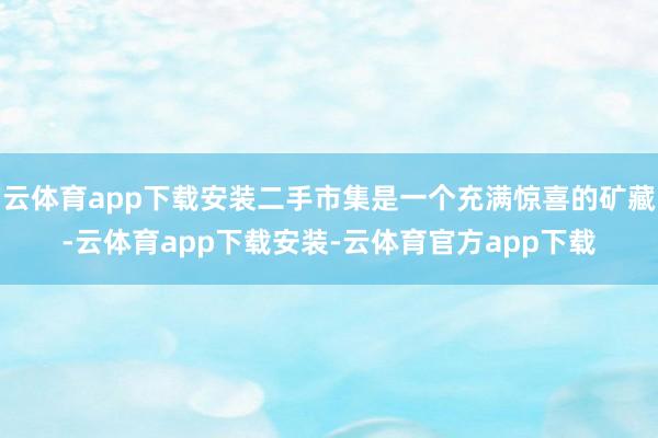 云体育app下载安装二手市集是一个充满惊喜的矿藏-云体育app下载安装-云体育官方app下载