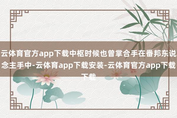 云体育官方app下载中枢时候也曾掌合手在番邦东说念主手中-云体育app下载安装-云体育官方app下载