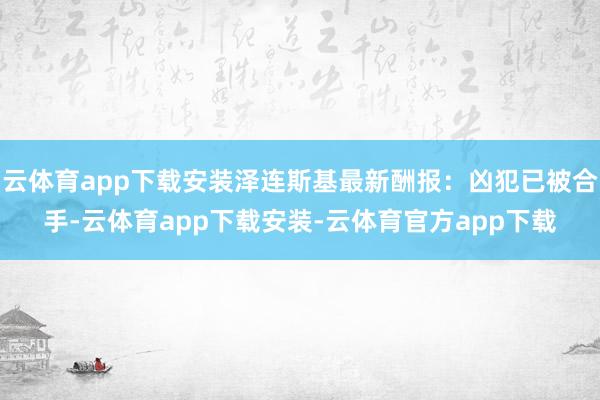 云体育app下载安装泽连斯基最新酬报：凶犯已被合手-云体育app下载安装-云体育官方app下载