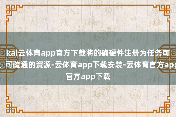 kai云体育app官方下载将的确硬件注册为任务可央求、可疏通的资源-云体育app下载安装-云体育官方app下载