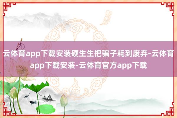 云体育app下载安装硬生生把骗子耗到废弃-云体育app下载安装-云体育官方app下载