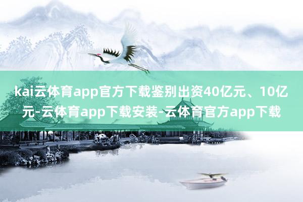 kai云体育app官方下载鉴别出资40亿元、10亿元-云体育app下载安装-云体育官方app下载